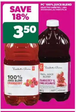Real Canadian Superstore PC 100% JUICE BLEND, 1.89 L offer