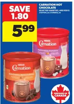 Real Canadian Superstore CARNATION HOT CHOCOLATE, 400/450 G offer