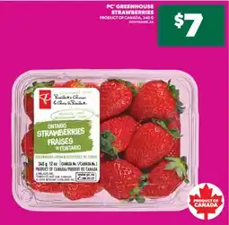 Real Canadian Superstore PC GREENHOUSE STRAWBERRIES, 340 G offer