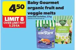 Real Canadian Superstore BABY GOURMET ORGANIC FRUIT AND VEGGIE MELTS, 23 G offer