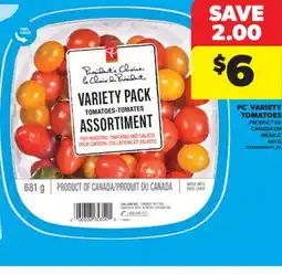Real Canadian Superstore PC VARIETY TOMATOES, 681 G offer