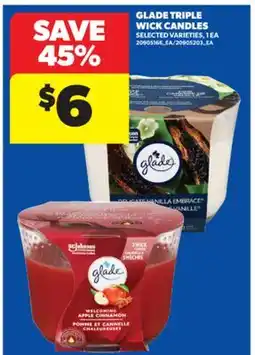 Real Canadian Superstore GLADE TRIPLE WICK CANDLES, 1 EA offer