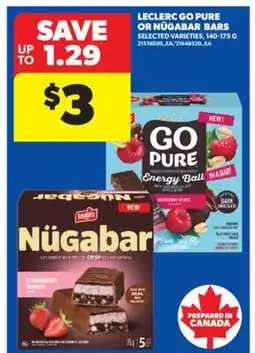 Real Canadian Superstore LECLERC GO PURE OR NÜGABAR BARS, 140-175 G offer