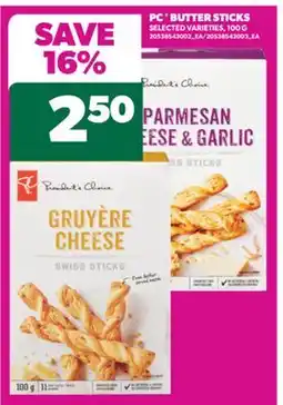 Real Canadian Superstore PC BUTTER STICKS, 100 G offer