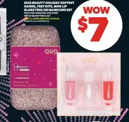 Real Canadian Superstore QUO BEAUTY HOLIDAY SOFTEST HANDS, FEET KITS, MINI LIP GLOSS TRIO OR MANICURE SET offer