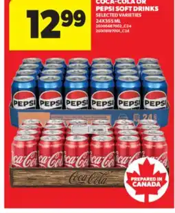 Real Canadian Superstore COCA-COLA OR PEPSI SOFT DRINKS, 24X355 ML offer