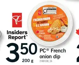 Fortinos PC FRENCH ONION DIP, 200 G offer