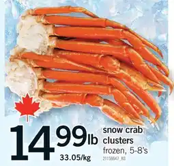Fortinos SNOW CRAB CLUSTERS, 5-8'S offer