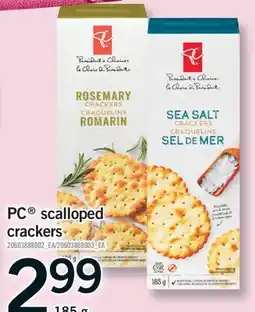 Fortinos PC SCALLOPED CRACKERS, 185 G offer