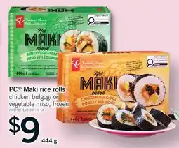 Fortinos PC MAKI RICE ROLLS, 444 g offer