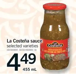 Fortinos LA COSTEÑA SAUCE, 455 ML offer