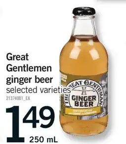 Fortinos GREAT GENTLEMEN GINGER BEER, 250 mL offer