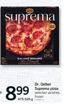 Fortinos DR. OETKER SUPREMA PIZZA, 475-520 G offer