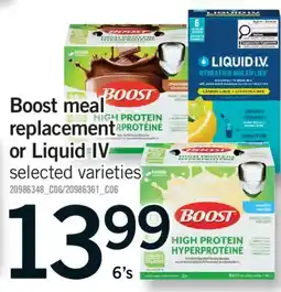 Fortinos BOOST MEAL REPLACEMENT OR LIQUID IV, 6'S offer