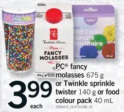 Fortinos PC FANCY MOLASSES 675 G OR TWINKLE SPRINKLE TWISTER 140 G OR FOOD COLOUR PACK 40 ML offer