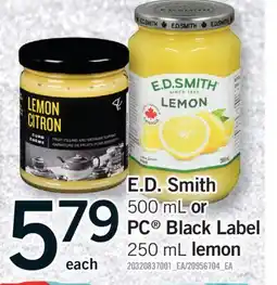 Fortinos E.D. SMITH, 500 ML OR PC BLACK LABEL, 250 ML LEMON offer