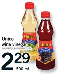 Fortinos UNICO WINE VINEGAR, 500 mL offer