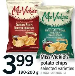 Fortinos MISS VICKIE'S POTATO CHIPS, 190-200 G offer