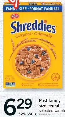 Fortinos POST FAMILY SIZE CEREAL, 525-650g offer