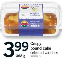 Fortinos CRISPY POUND CAKE, 368 g offer