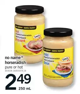 Fortinos NO NAME HORSERADISH, 250mL offer