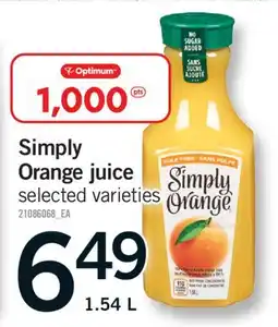 Fortinos SIMPLY ORANGE JUICE, 1.54 L offer
