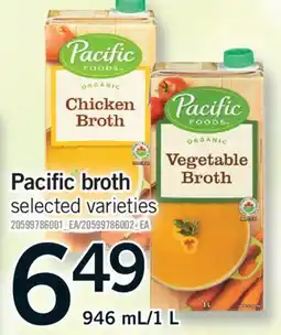 Fortinos PACIFIC BROTH, 946 mL/1L offer