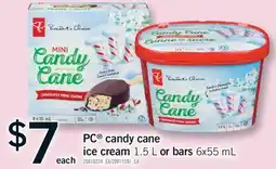 Fortinos PC CANDY CANE ICE CREAM 1.5 L OR BARS 6X55 ML offer