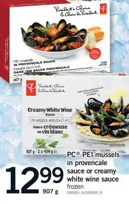 Fortinos PC PEI MUSSELS IN PROVENCALE SAUCE OR CREAMY WHITE WINE SAUCE, 907 g offer