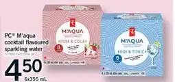 Fortinos PC M'AQUA COCKTAIL FLAVOURED SPARKLING WATER, 6X355 ML offer