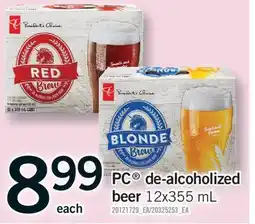 Fortinos PC DE-ALCOHOLIZED BEER, 12X355 ML offer