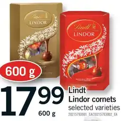 Fortinos LINDT LINDOR CORNETS, 600g offer
