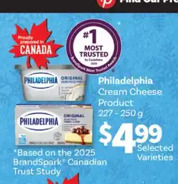Fortinos PHILADELPHIA CREAM CHEESE PRODUCT, 227-250 G offer