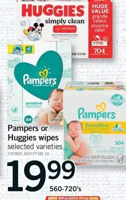 Fortinos PAMPERS OR HUGGIES WIPES, 560-720's offer