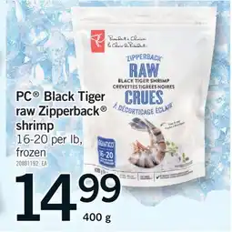 Fortinos PC BLACK TIGER RAW ZIPPERBACK SHRIMP, 400g offer