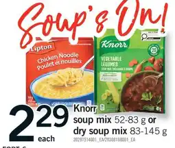 Fortinos KNORR SOUP MIX, 52-83 G OR DRY SOUP MIX, 83-145 G offer