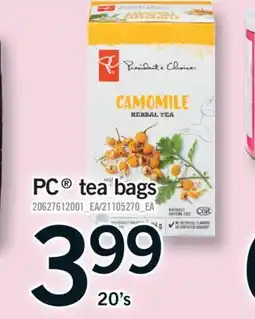 Fortinos PC TEA BAGS, 20'S offer