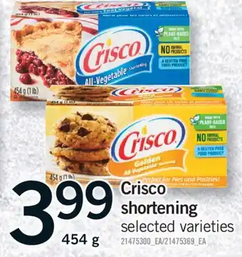 Fortinos CRISCO SHORTENING, 454 g offer