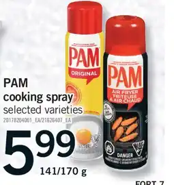 Fortinos PAM COOKING SPRAY, 141/170 g offer