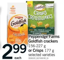 Fortinos PEPPERIDGE FARMS GOLDFISH CRACKERS, 156-227 G OR CRISPS, 177 G offer