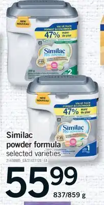 Fortinos SIMILAC POWDER FORMULA, 837/859 g offer