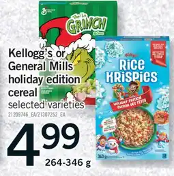 Fortinos KELLOGG'S OR GENERAL MILLS HOLIDAY EDITION CEREAL, 264-346 g offer