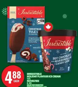 Food Basics IRRESISTIBLE HOLIDAY FLAVOUR ICE CREAM OR NOVELTIES offer