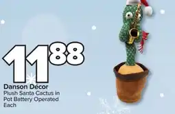 PharmaChoice Danson Décor Plush Santa Cactus in Pot Battery Operated offer