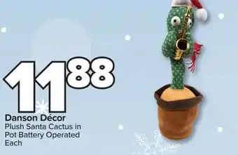 PharmaChoice Danson Décor Plush Santa Cactus in Pot Battery Operated offer