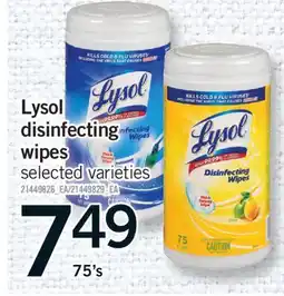 Fortinos LYSOL DISINFECTING WIPES, 75's offer