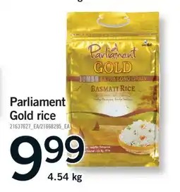 Fortinos PARLIAMENT GOLD RICE, 4.54 KG offer