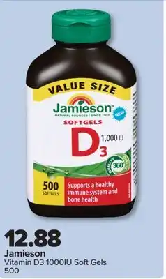 PharmaChoice Jamieson Vitamin D3 1000IU Soft Gels offer
