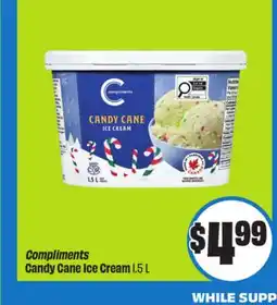 Chalo FreshCo Compliments Candy Cane Ice Cream 1.5 L offer