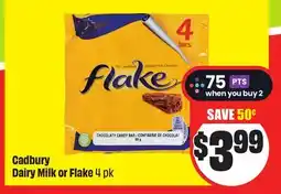 Chalo FreshCo Cadbury Dairy Milk or Flake 4 pk offer